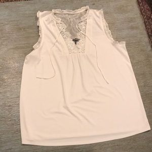 White, lacy work blouse